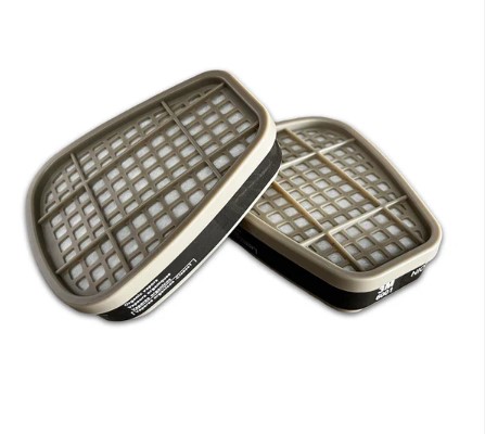 3M 6001 Organic Vapor Cartridge (Pair) | Bayonet Mount | Solvent/Paint Fumes Protection | Use with 3M 6000/7000/FF‑400 Respirators | Compatible with Prefilter Retainers